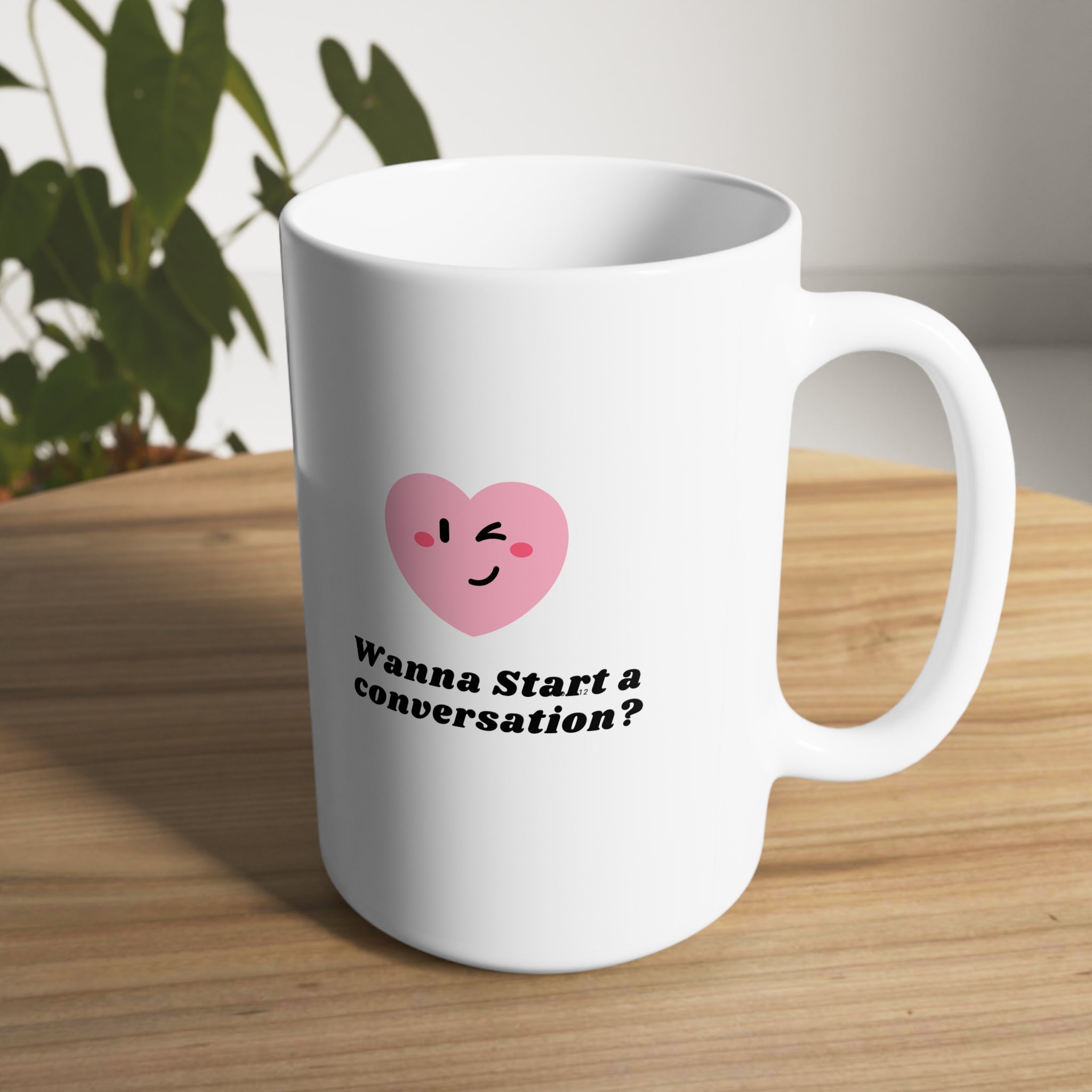 Embrasser est un amour Langue Voulez-vous démarrer une conversation ? - Tasse en céramique blanche, 11oz et 15oz 