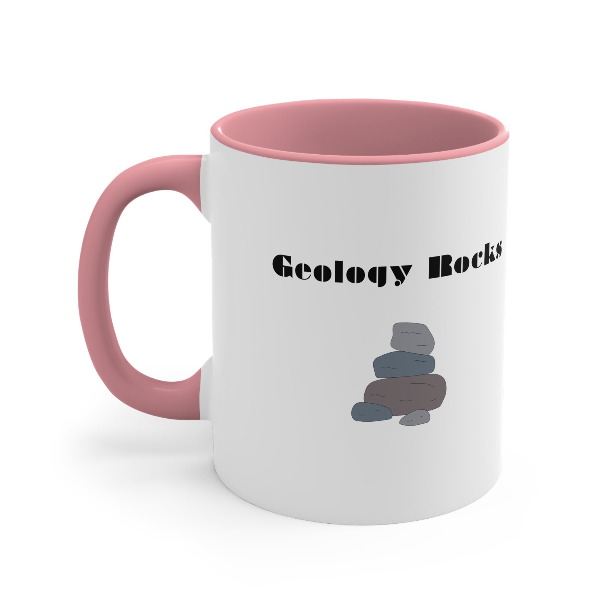 (Kids Canada Flag Purple Text Blue Handle) Geology Rocks - Accent Coffee Mug, 11oz