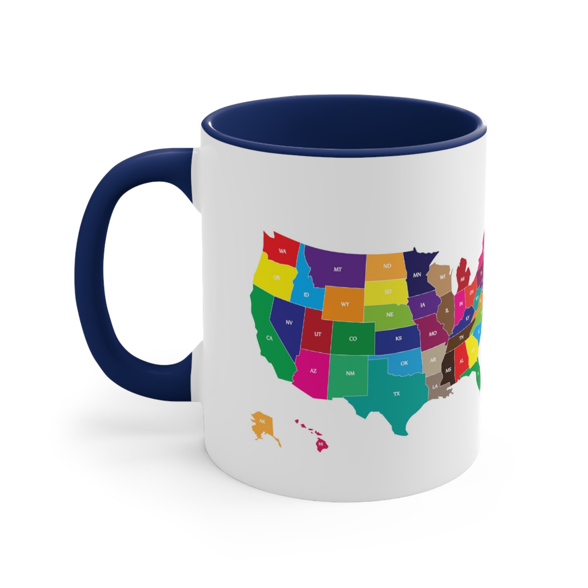 USA Named States Accent Coffee Mug, 11oz