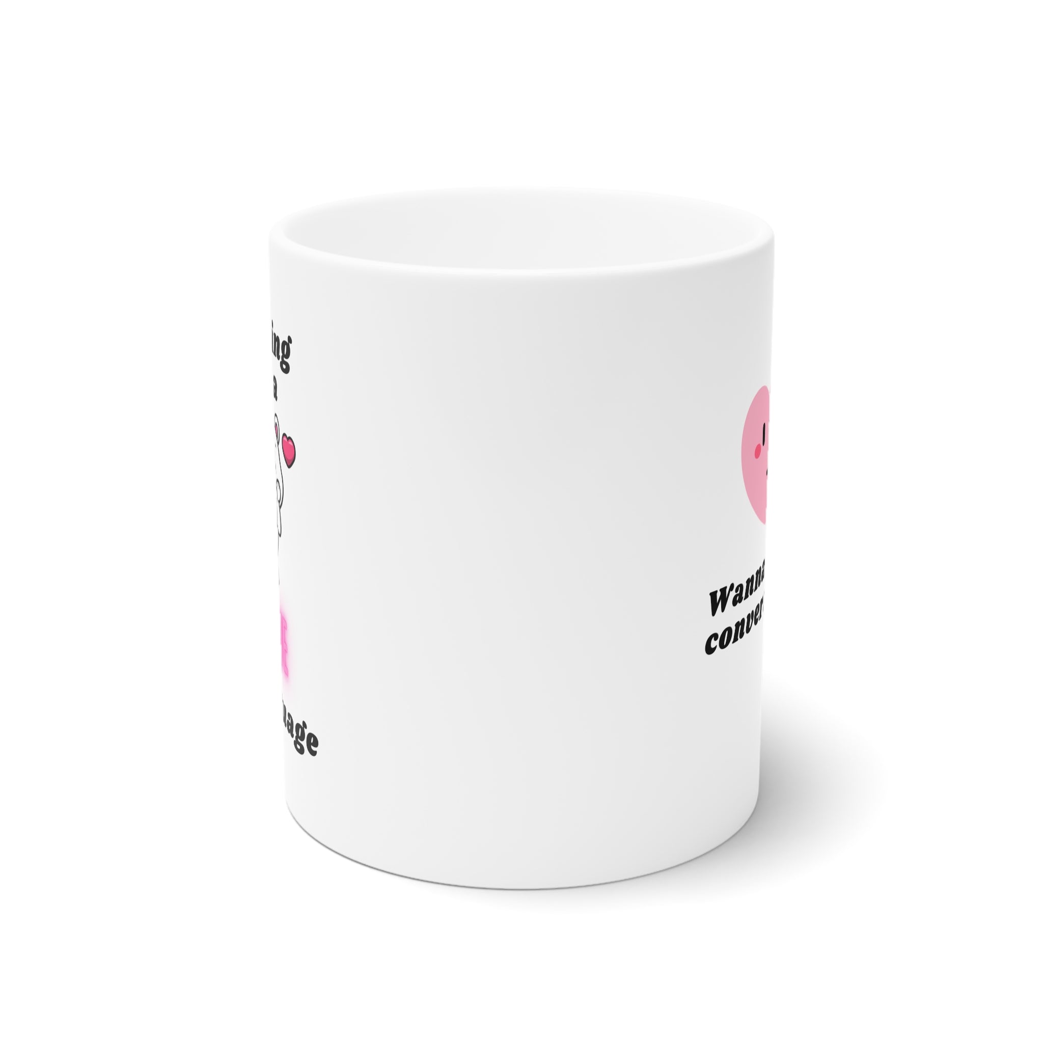 Embrasser est un amour Langue Voulez-vous démarrer une conversation ? - Tasse en céramique blanche, 11oz et 15oz 