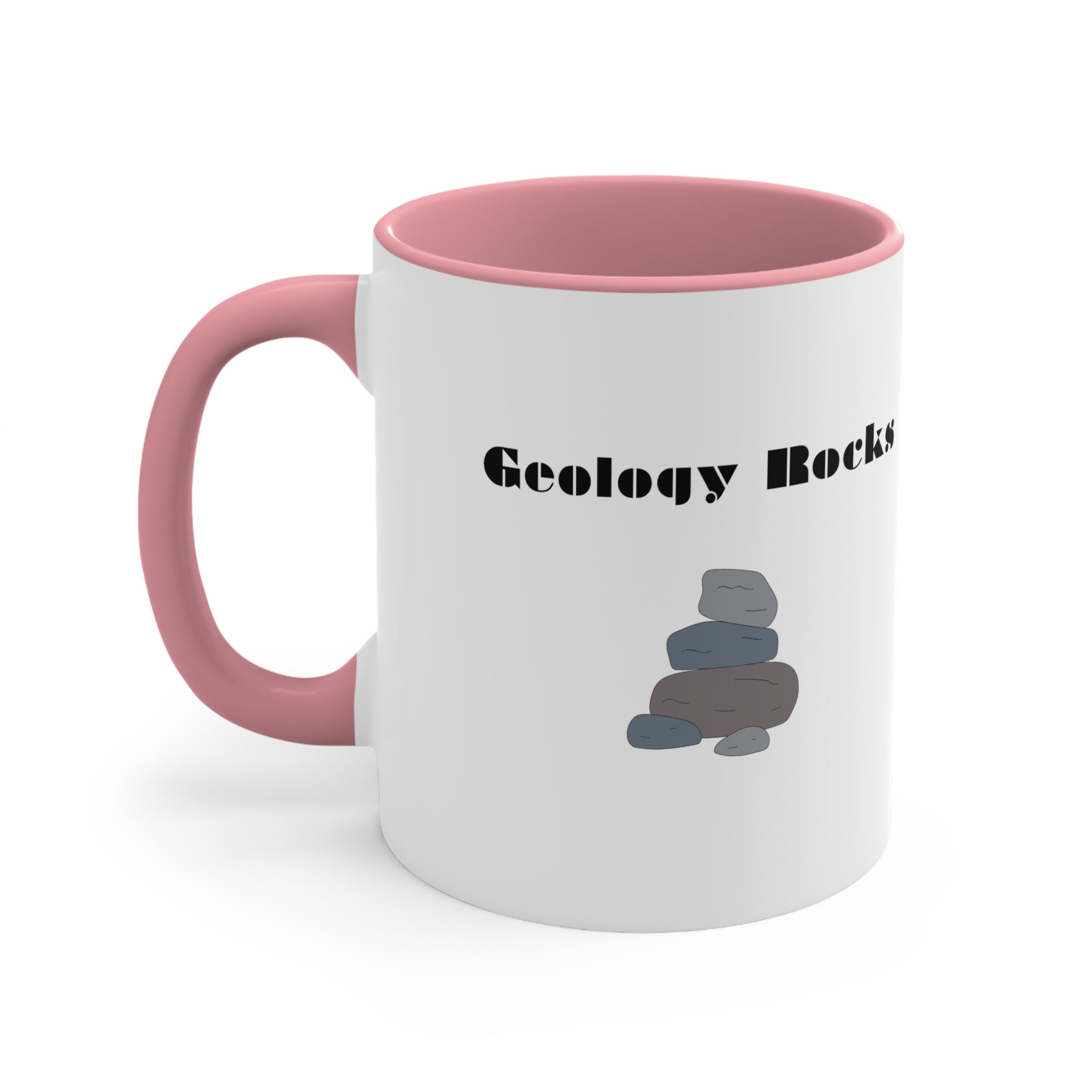 (Kids Canada Flag Orange Text Black Handle) Geology Rocks - Accent Coffee Mug, 11oz