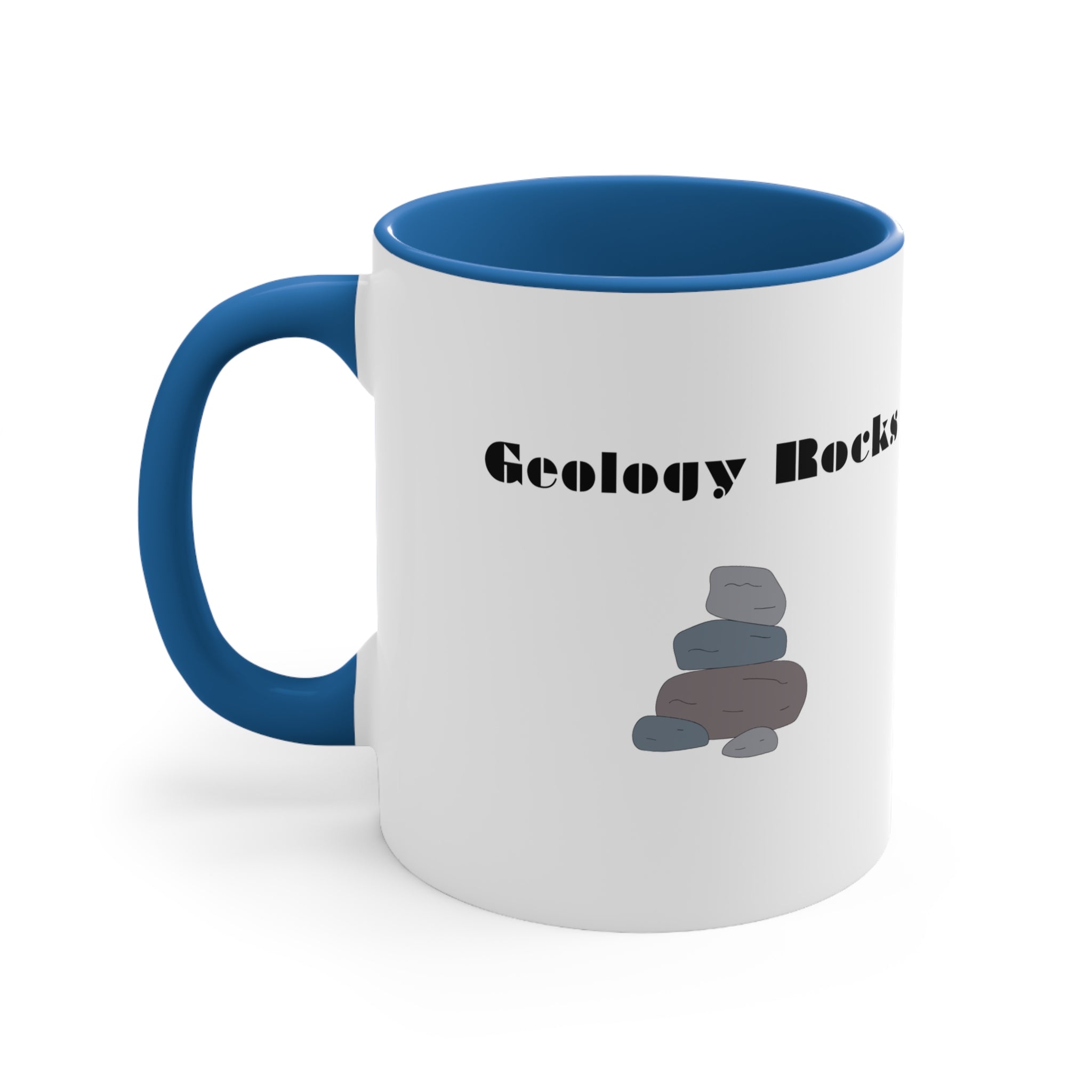 (Canada Flag Red Text Red Handle) Geology Rocks - Accent Coffee Mug, 11oz