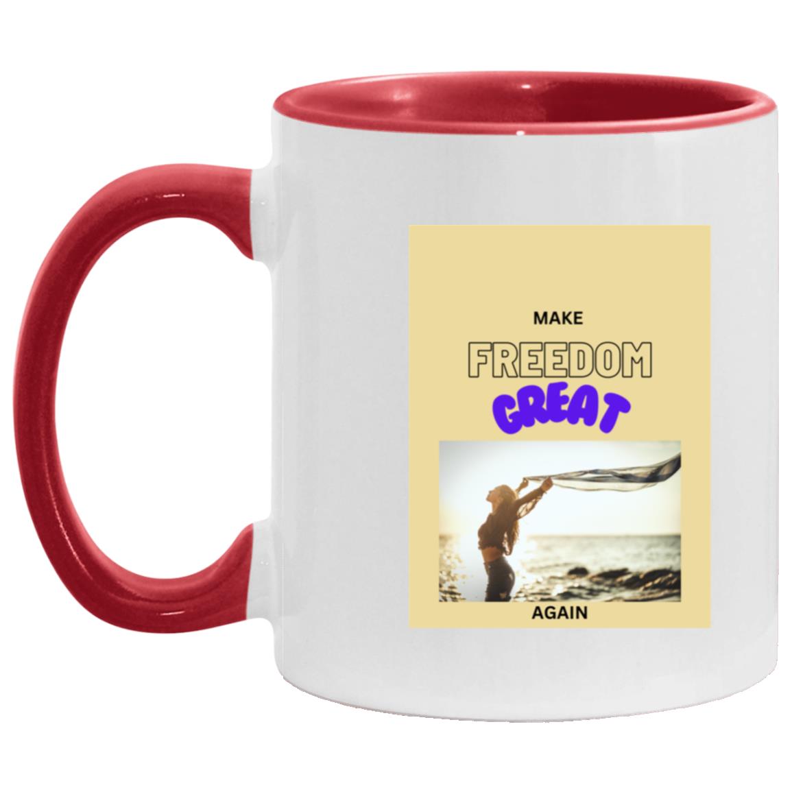 Make Freedom Great Again - Accent Mug (Multiple Colors & Purple Font)