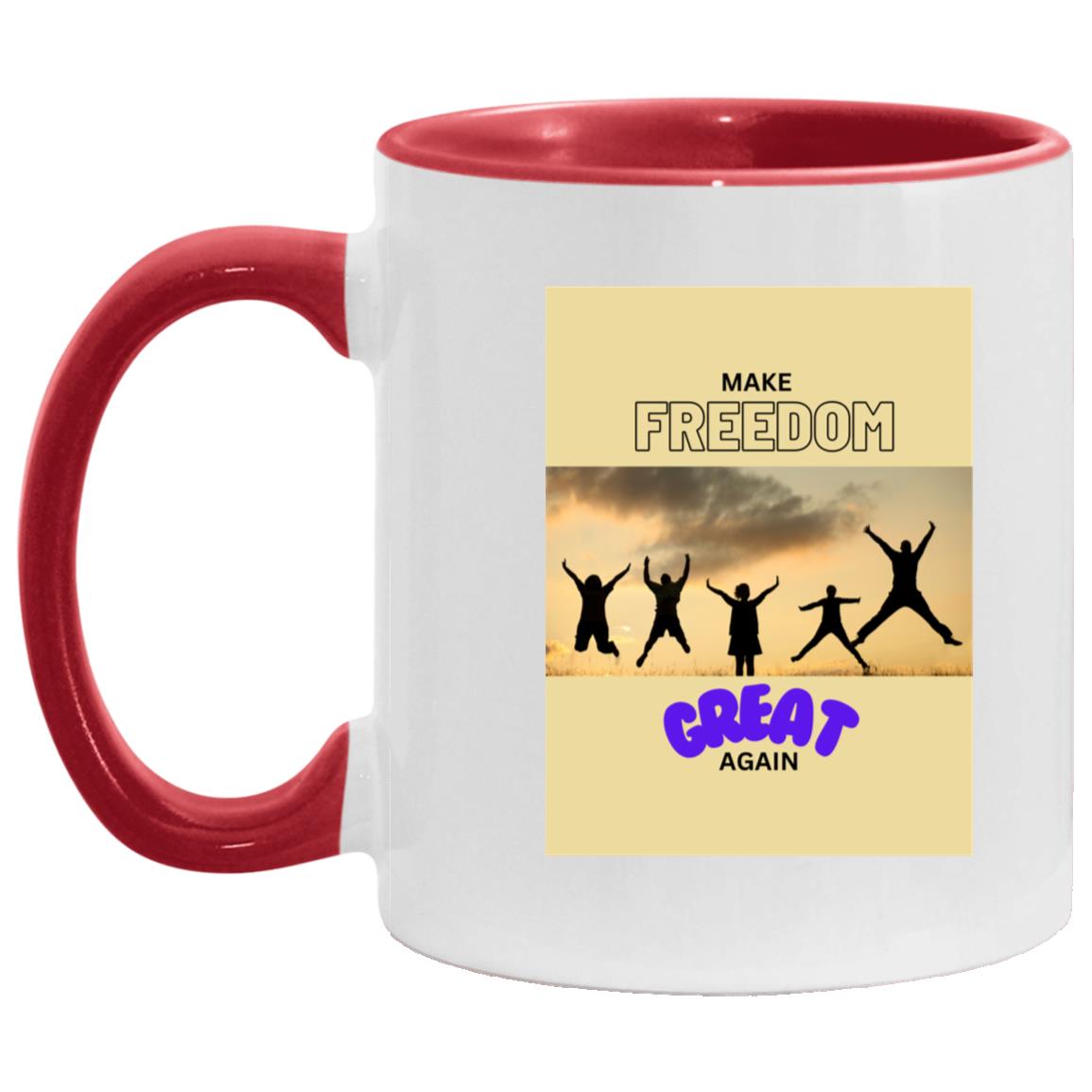 Make Freedom Great Again  -  Accent Mug (Multiple Colors & Purple Font)