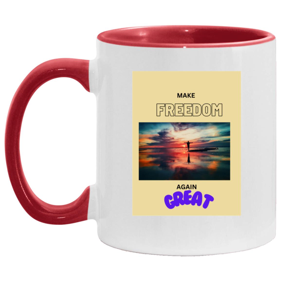 Make Freedom Great Again - Accent Mug (Multipe Colors & Purple Font)