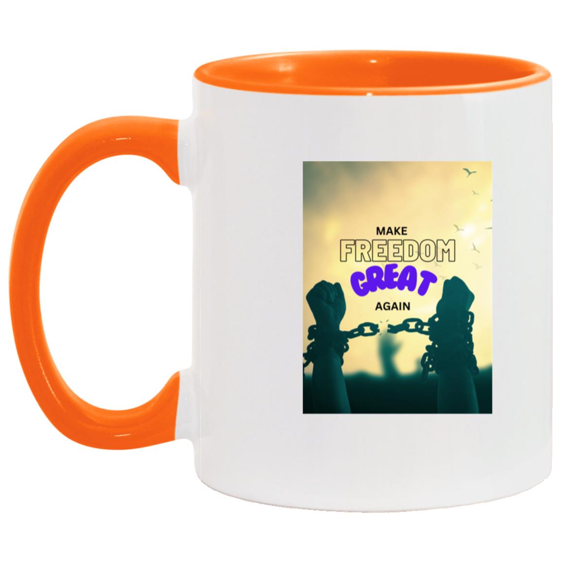 Make Freedom Great Again - Accent Mug (Multiple Colors & Purple Font)