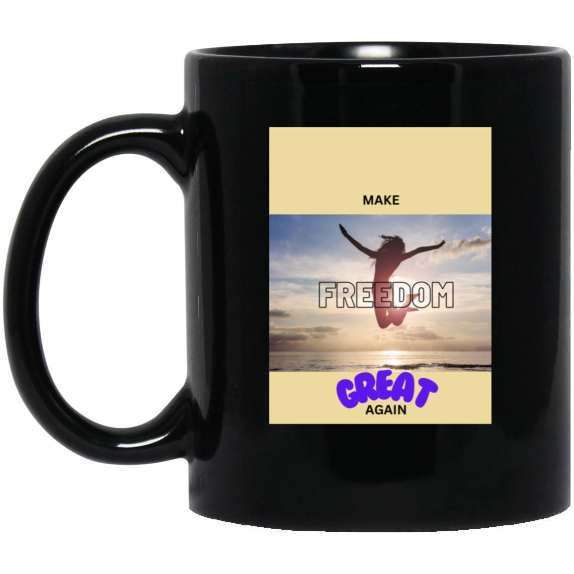 Make Freedom Great Again - Black Mug (Purple Font)