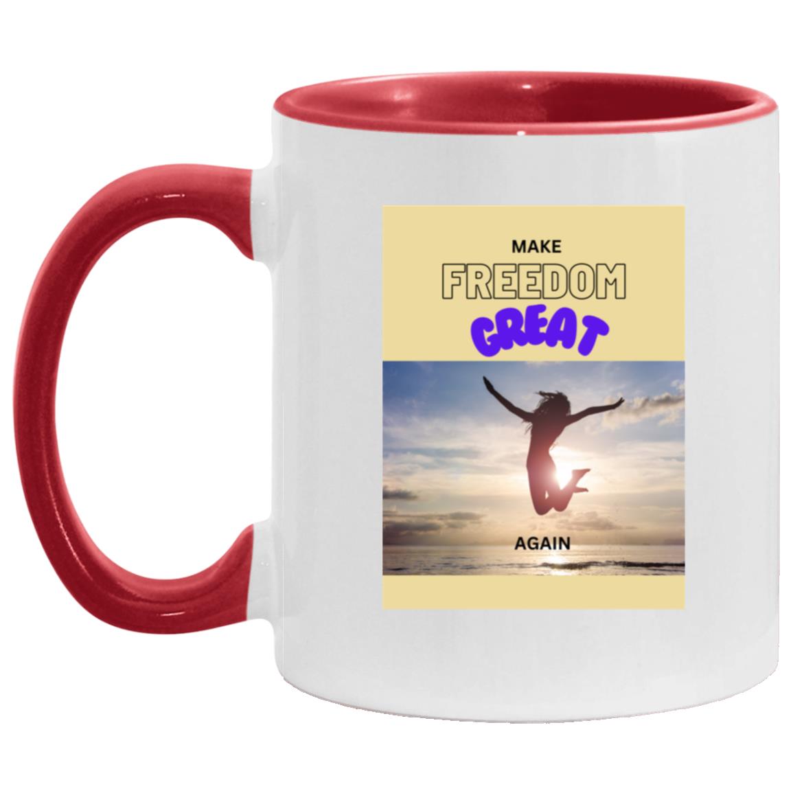 Make Freedom Great Again  - Accent Mug (Multiple Colors & Purple Font)