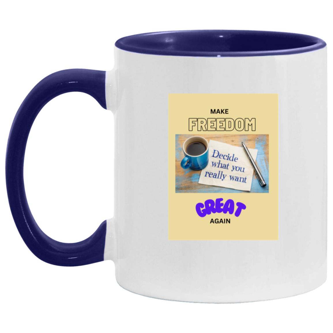 Make Freedom Great Again  - Accent Mug (Multiple Colors & Purple Font)