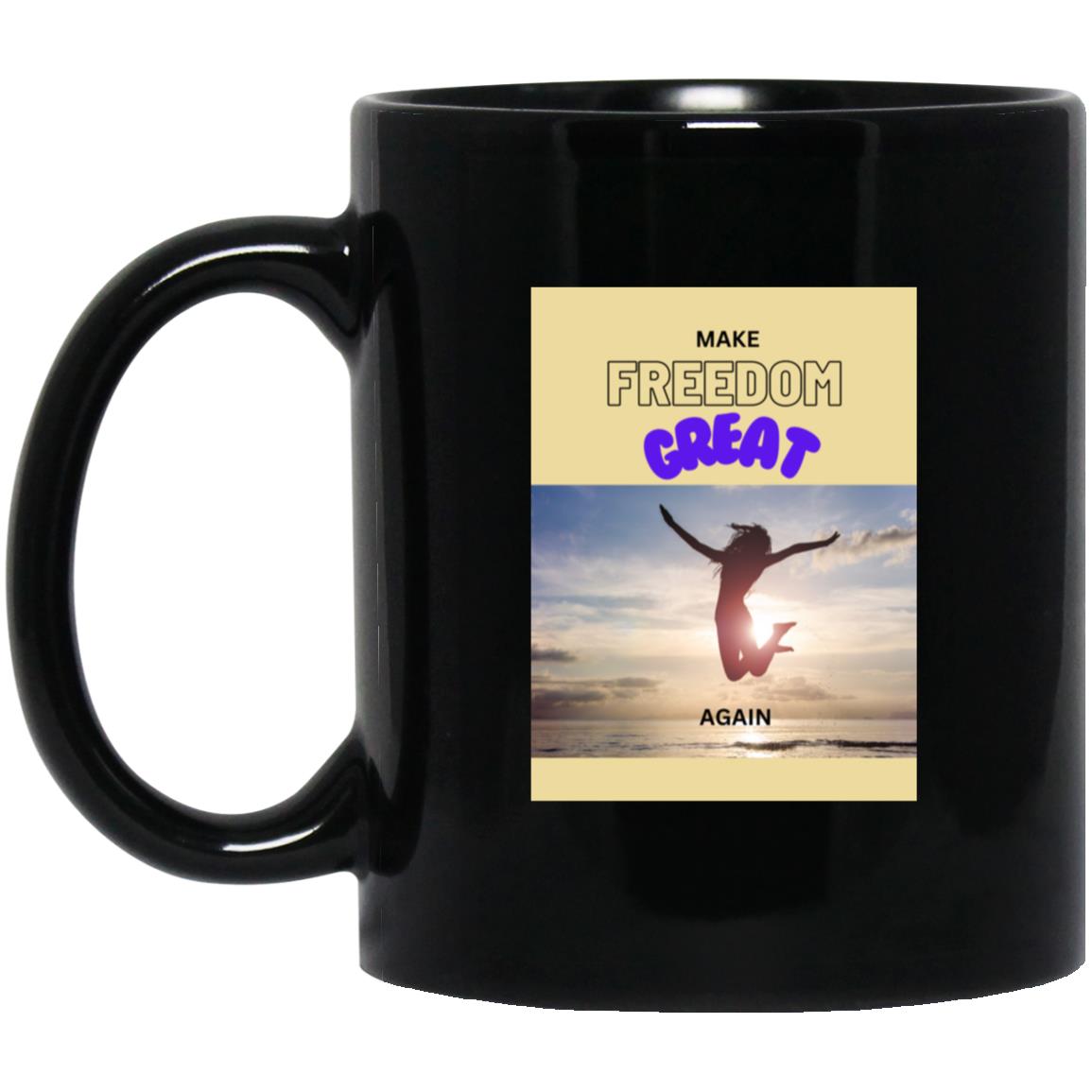 Make Freedom Great Again - Black Mug (Purple Font)