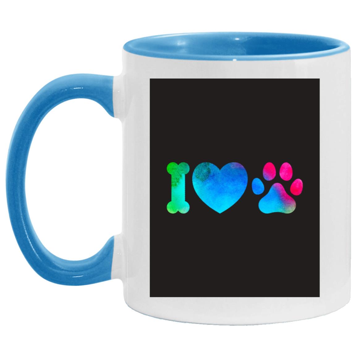 I love paws - 52 AM11OZ 11oz Accent Mug