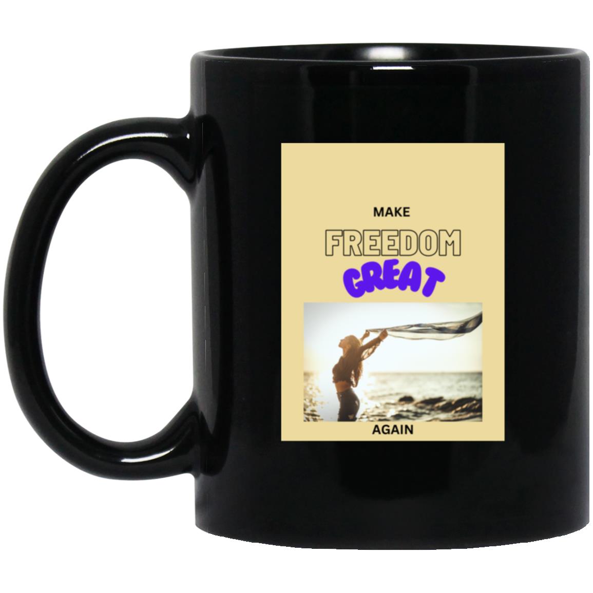 Make Freedom Great Again - Black Mug (Purple Font)