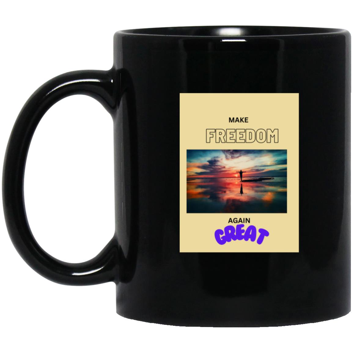 Make Freedom Great-Again - Black Mug (Purple Font)