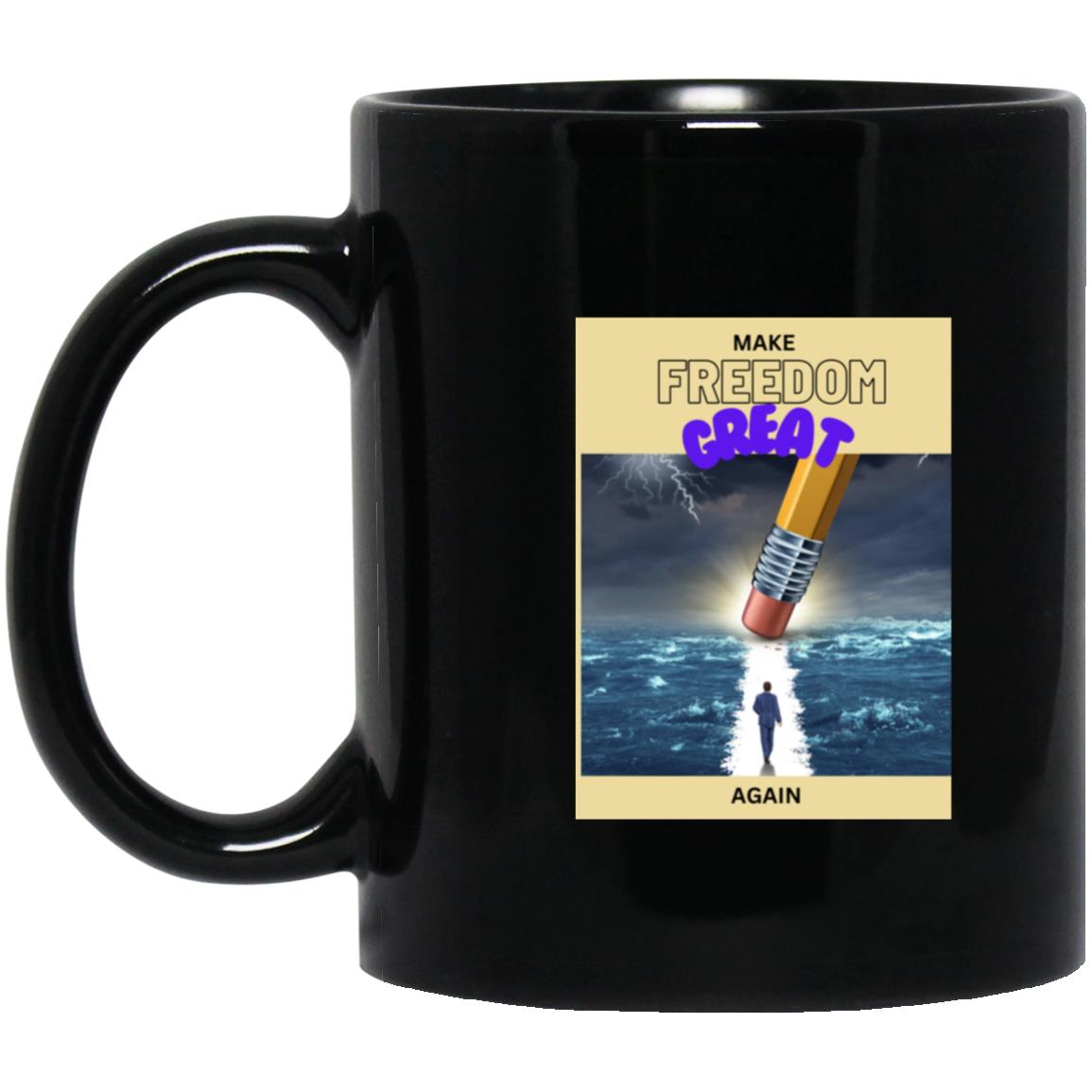 Make Freedom Great Again - Black Mug (Purple Font)