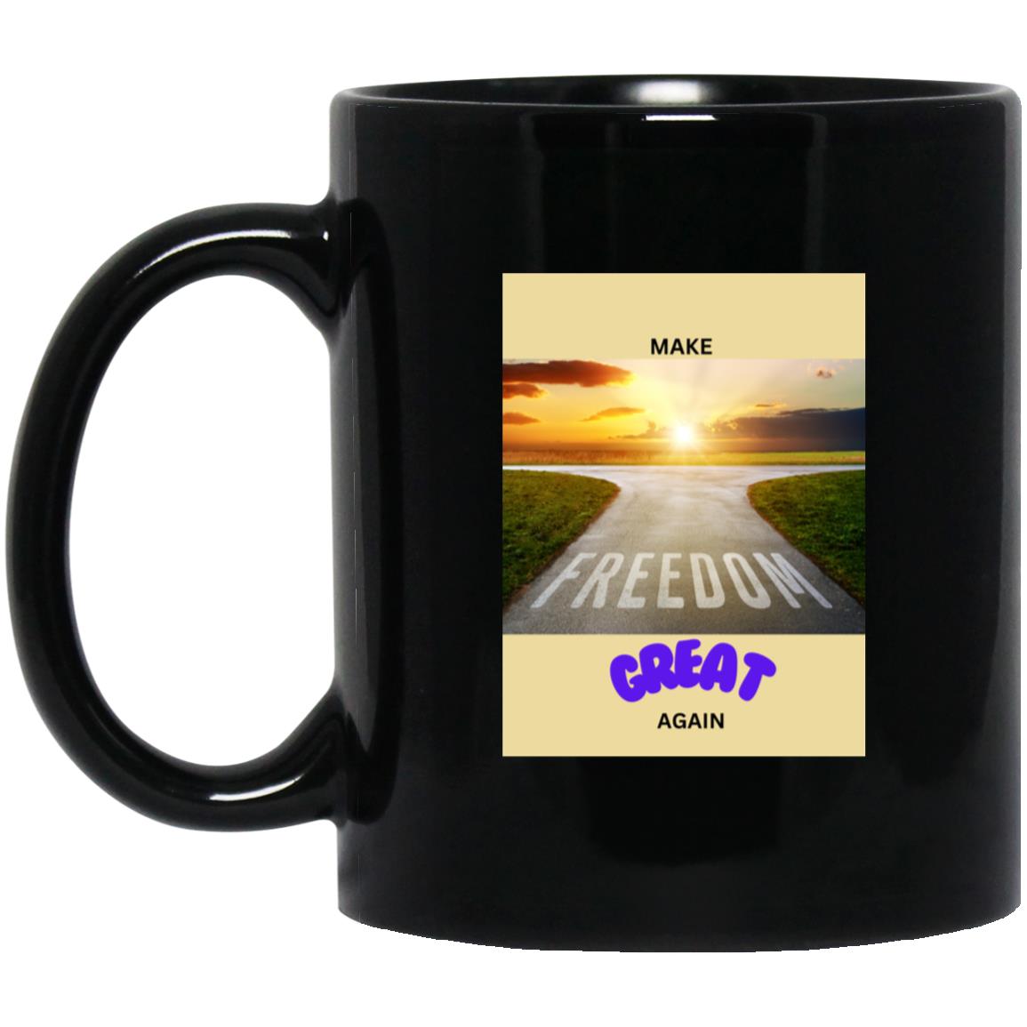 Make Freedom Great Again  -  Black Mug (Purple Font)