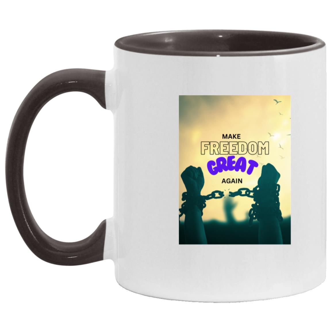 Make Freedom Great Again - Accent Mug (Multiple Colors & Purple Font)