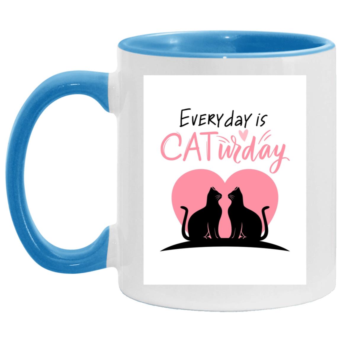 "Todos los días es Caturday" 3 AM11OZ Taza decorativa de 11 oz