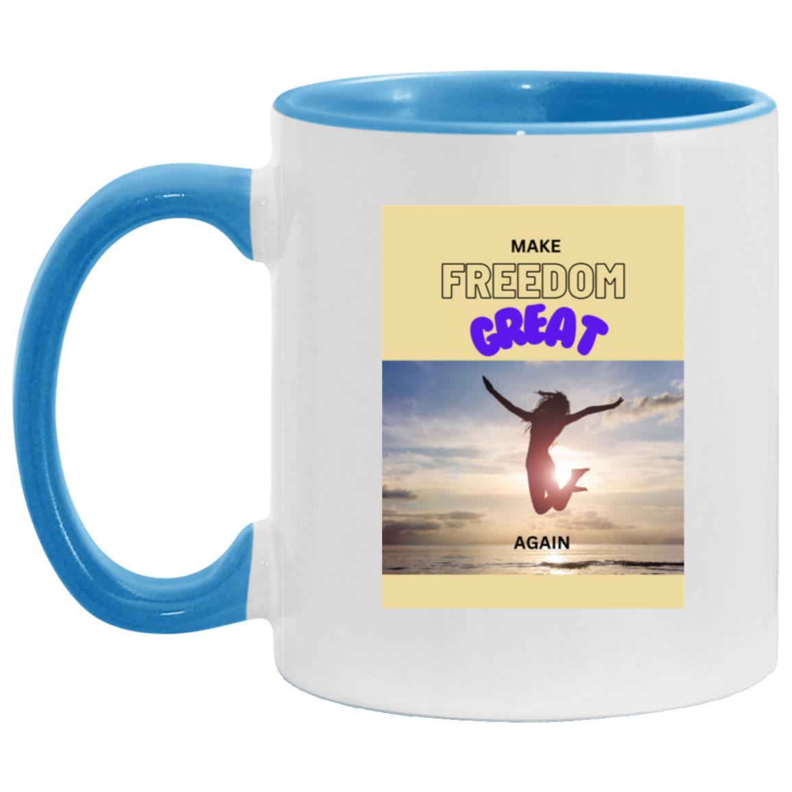 Make Freedom Great Again  - Accent Mug (Multiple Colors & Purple Font)