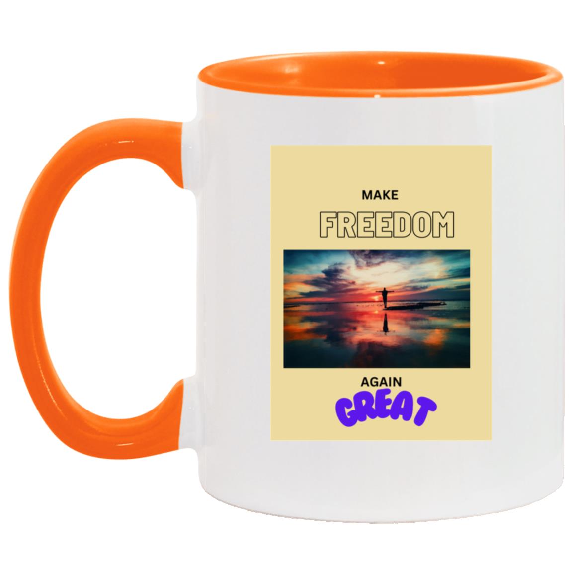 Make Freedom Great Again - Accent Mug (Multipe Colors & Purple Font)