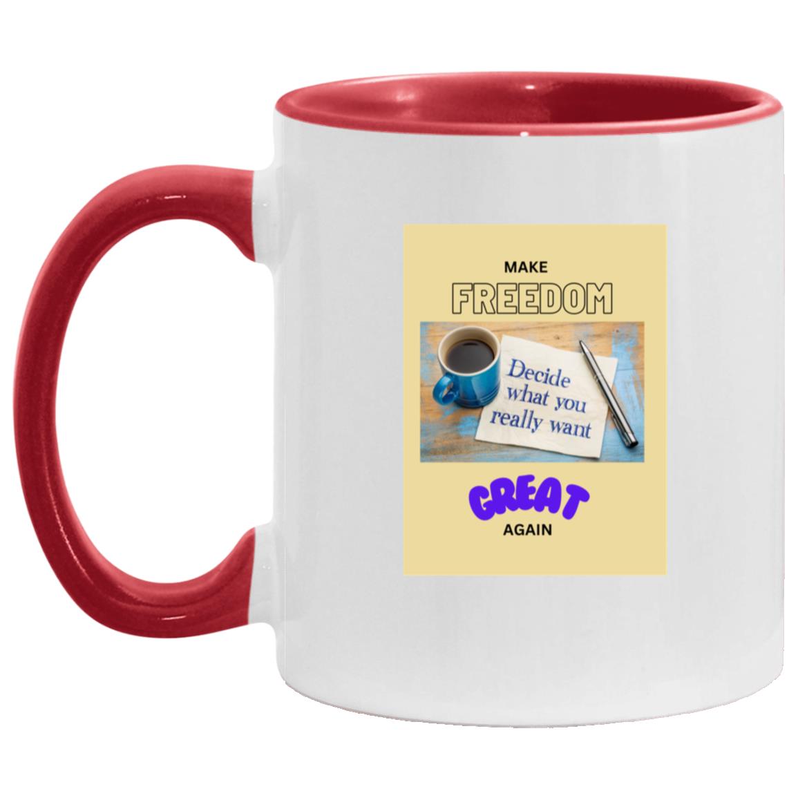 Make Freedom Great Again  - Accent Mug (Multiple Colors & Purple Font)