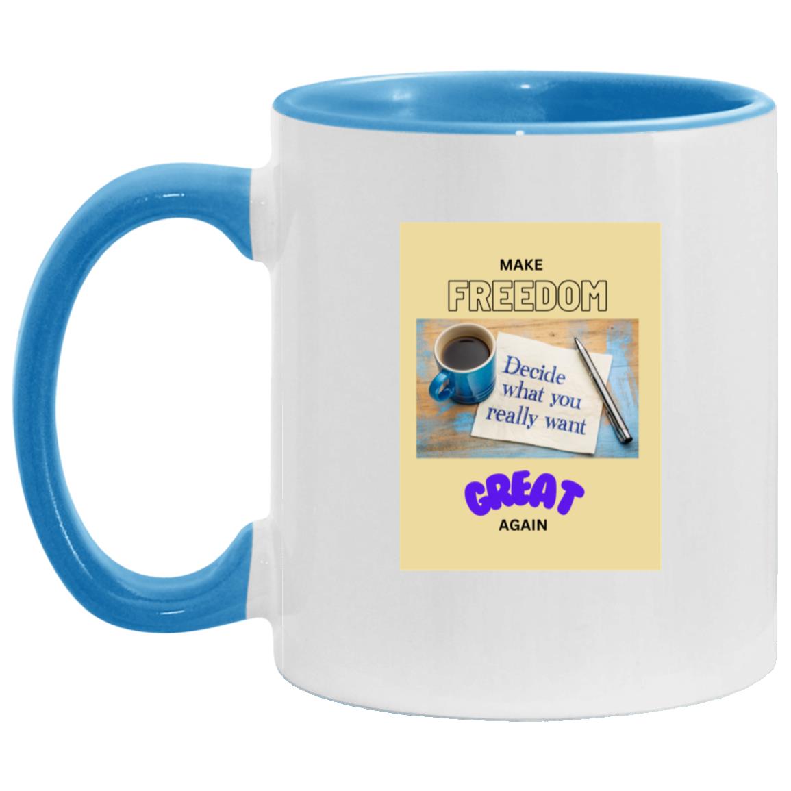 Make Freedom Great Again  - Accent Mug (Multiple Colors & Purple Font)