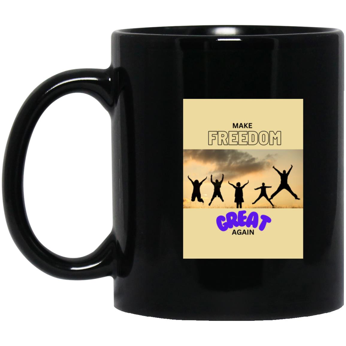 Make Freedom Great Again - Black Mug (Purple Font)