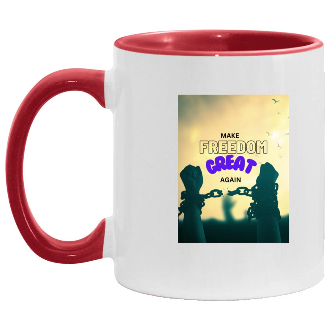 Make Freedom Great Again - Accent Mug (Multiple Colors & Purple Font)